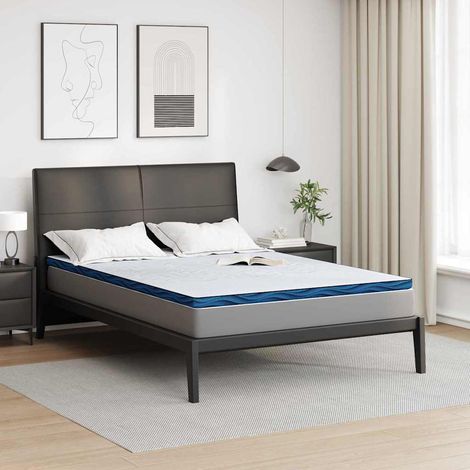Coussins de Matelas Blanc et bleu 140 x 190 cm