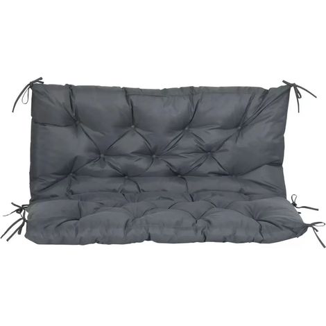 Coussin Balancelle Jardin 120x100cm, Matelas de Banc Gris Foncé