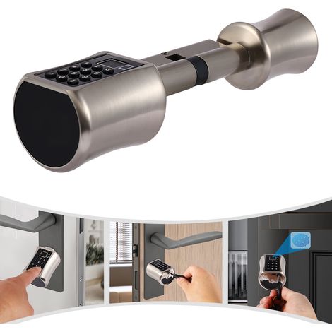 Serrure intelligente, serrure intelligente à cylindre électronique, alerte de batterie faible, compatible avec le déverrouillage par empreinte digitale, code, clé et application mobile (1/5)