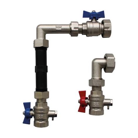 SCHÜTZ Wärmemengenzähler-Einbauset vernickelt, 1", Einbau senkrecht, 5006580