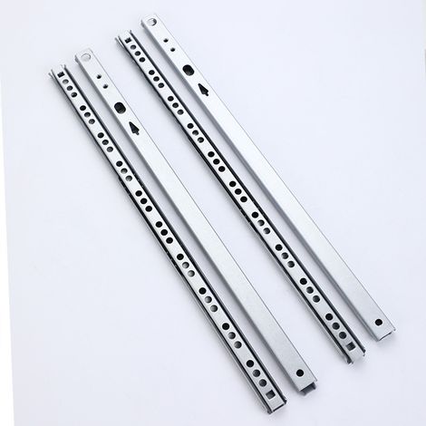 Correderas para cajones, 2 pares, con rodamientos de bolas de metal, para muebles, 246 x 17 x 10 mm.