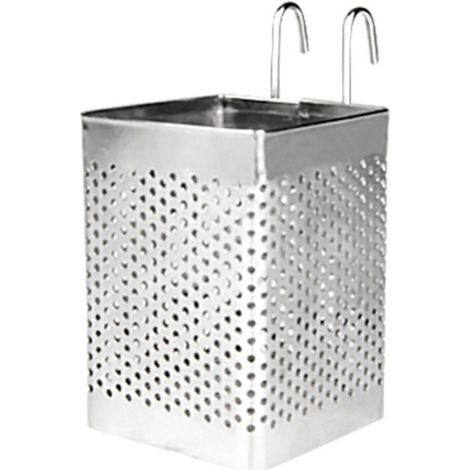 (Maillage simple) Égouttoir à couteaux et fourchettes de cuisine en acier inoxydable, étagère de rangement pour placard, égouttoir à vaisselle avec crochets (1/5)