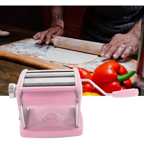 Machine à nouilles domestique à ventouse, petite presse à nouilles multifonctionnelle, machine à rouler les nouilles manuelle, machine à raviolis et wontons, ventouse rose cerisier à 2 lames (1/5)