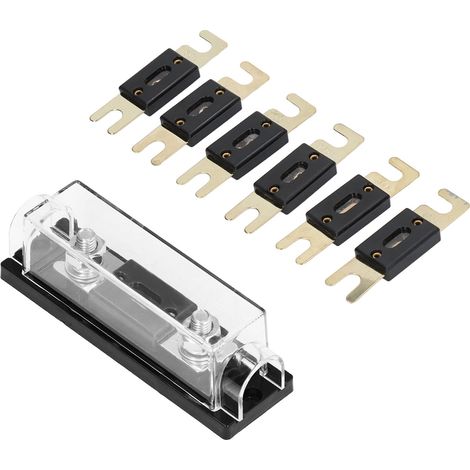 Porte-fusibles audio pour voiture, système vidéo 300 A, bloc de fusibles ANL avec 6 fusibles pour camping-car, yacht, bateau, véhicule agricole (1/5)