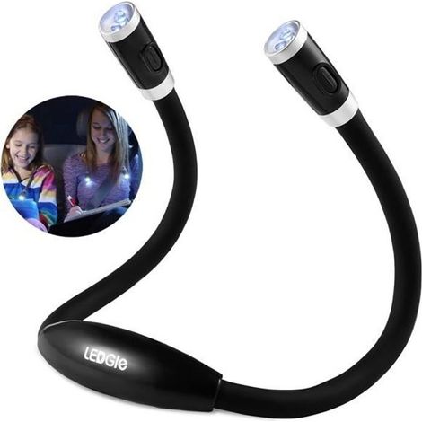 LEDGLE Lampe de Lecture LED Rechargeable Lampe de Nuit autour de Cou Mains Libres avec 3 Niveaux de Luminosité Réglable- Câble US... (1/4)