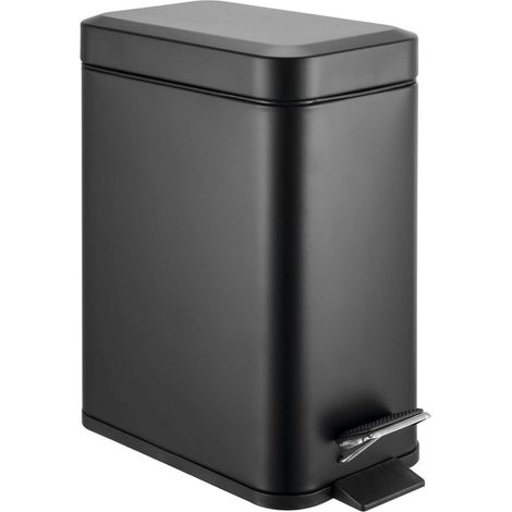 Aqualine Simple Line - Cubo de basura redondo 5 l, negro mate GAQ005B (1/2)