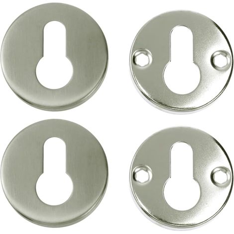 Un ensemble de 2 couvercles de cylindre de serrure en acier inoxydable adaptés aux serrures européennes standard (1/5)