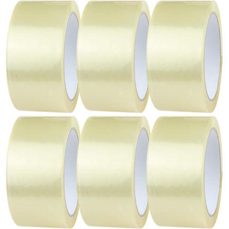 Ruban Adhésif Transparent 6 Rouleaux de 48mm x 66m Ruban Adhésif pour Colis Transparent Ruban d'Emballage pour des Boîtes, des Cartons, Déménagement