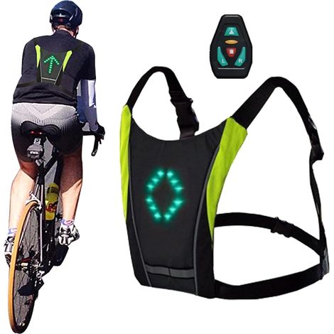 Reflektorweste mit LED-Blinksignallicht, LED-Blinkerweste mit kabelloser Fernbedienung, reflektierende Sicherheitsjacke zum Radfahren, Joggen