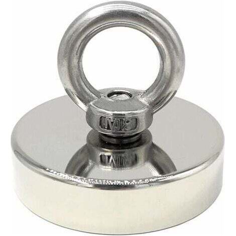 neodymium magnet 140 kg strength diameter 60 mm, magnets with powerful lifting rings for industry and science, magnetic fishing INHHUB (1/4)