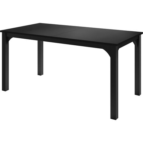 Mesa Oswego 137, Negro, 76x90x160cm, Alargamiento, Aglomerado laminado, Metal (1/4)