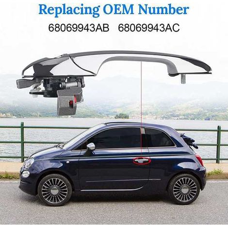 68069943AC is suitable for the left-hand drive Fiat 500 (model 12-19) exterior door handle. (1/2)