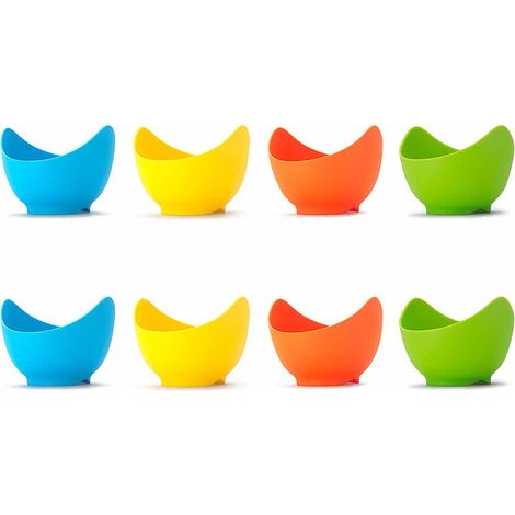 Ensemble de 8 cuiseurs à œufs en silicone, fabriqués à partir de matériaux de qualité alimentaire. Convient pour les ustensiles de cuisine et les cuiseurs vapeur. (1/5)
