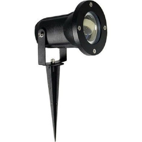 TrAdE Shop Traesio - Faretto Con Picchetto Per Esterno Da Giardino Con Staffa Parete Proiettore Es12 - Nero (1/2)