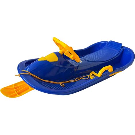 Aga Kinder Schlitten DS491 Blau, hochwertige Kinderschlitten aus Kunststoff, stabile und schöne Schlitten für Kinder
