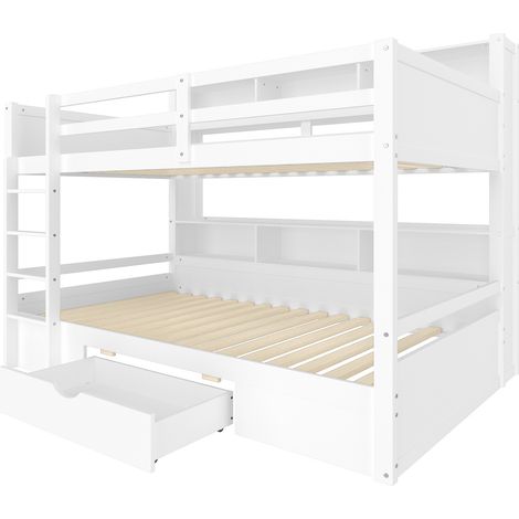 Litera 90 x 200 cm con cajones y almacenaje blanca MODENUIT (1/5)