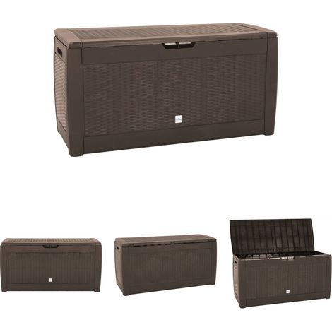 The Living Store -  Gartentruhe Braun 119x48x60 cm Polypropylen (1/5)