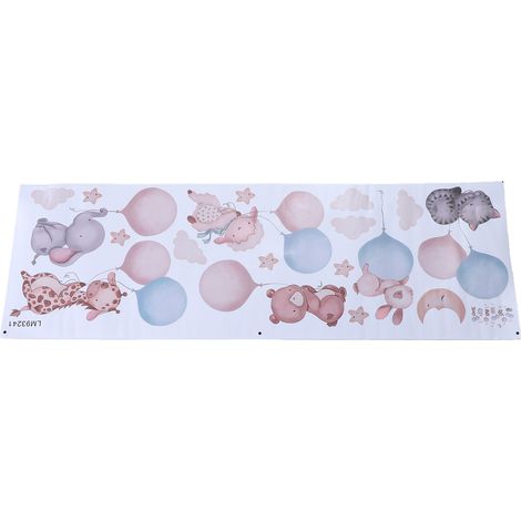 Sticker mural ballon animal pour chambre d'enfant, motif dessin animé mignon pour chambre de bébé ou maternelle (1/5)