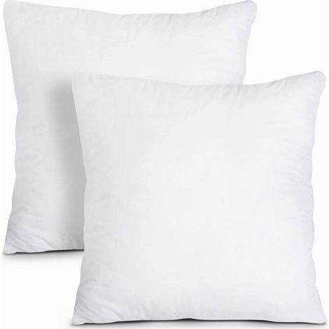 Garniture pour oreillers 43 x 43 cm (17 po x 17 po) - Paquet de 2, inserts d'oreillers en fibres creuses blanches (1/5)