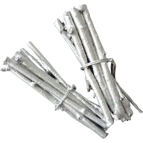 4 minis fagots de brindilles 7 cm - argenté (1/2)