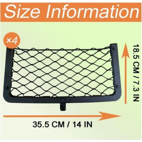 Filet De Rangement - 36x18 Cm - Pour Voiture Camion SUV Camping-Car - 4 Pièces (1/4)