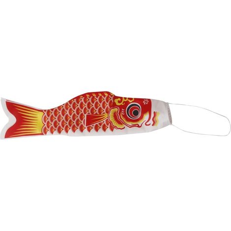 1 Manche à air Koi Nobori, Drapeau carpe en satin, Décoration extérieure japonaise, 55cm, Rouge