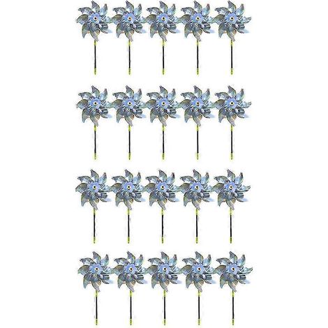 20 moulins à vent réfléchissants avec supports, moulins à vent scintillants, compatibles avec les décorations de jardin et les dispositifs anti-oiseaux (1/5)
