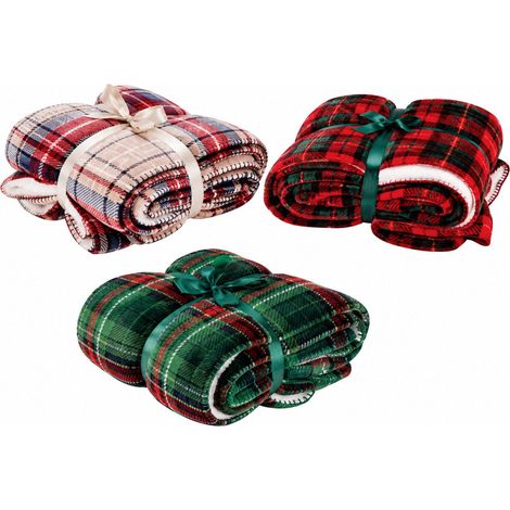 Ad Trend Coperta Natalizia in Flanella e Sherpa Ass. 1 pz 200x220 cm – Plaid Morbido e Caldo per Letto (1/2)
