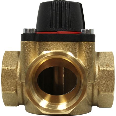 Thermador – Vanne mélangeuse laiton 3 voies femelle 1'1/2 – Raccordement 40x49 – Température max 110°C – Pression max 10 bars
