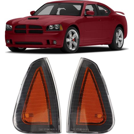 Abdeckung für den vorderen Blinker für Dodge Charger LX 2006-2010, gelb. (1/5)