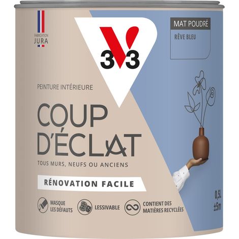 Peinture murale intérieure Coup d'Éclat® V33 Rêve bleu Mat Poudré 0,5L