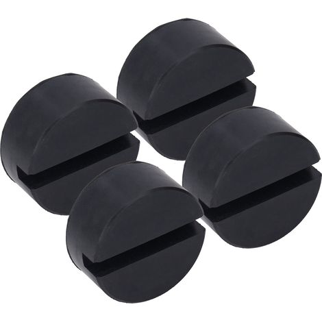 Lot de 4 patins de levage en caoutchouc, adaptateur de cric, support de plancher rond avec fente, protection de longeron (1/5)