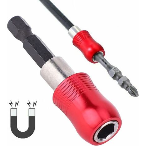 1/4" Tournevis Porte-embout Porte-embout Tige d'extension pour perceuse manuelle,60MM (1/5)