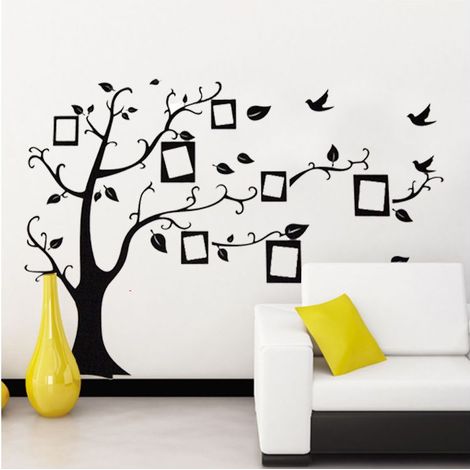 Arbre Sticker MurauxAutocollants DIY Cadre de Photo Stickers Mural Arts Décorations pour Garderie, Chambre, Salon, Chambre (1/4)