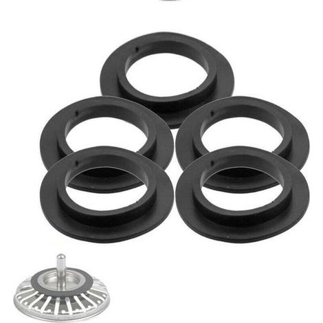 Lot de 5 joints d'étanchéité pour bonde de baignoire, lavabo, lavabo de salle de bain, joint à lèvre, joint en caoutchouc pour filtre à panier.. (1/4)