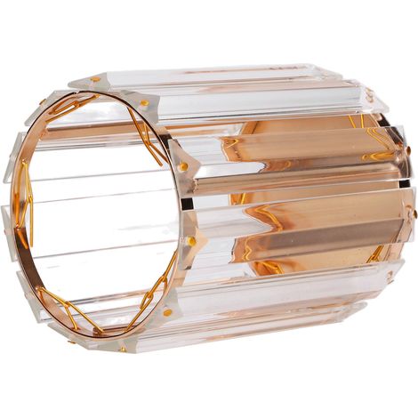 Porte-pinceaux de maquillage en verre transparent rond décoratif de bureau, boîte de rangement pour stylos, couleur or (1/5)