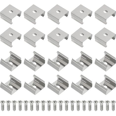 120 x Stainless Steel LED Strip Clips with Screws for 14 mm to 15 mm (1/5)