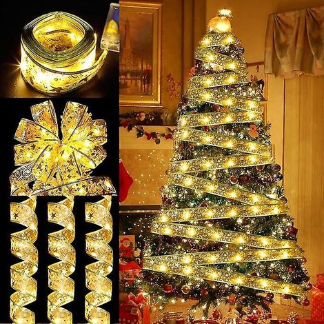 guirlandes Lumineuses  Ruban Brillant Lumires De Nol  Led De 10m,decoration Sapin Noel,arc En Dentelle Diy Dcor Arbre De Nol Vacances Intrieur Ext