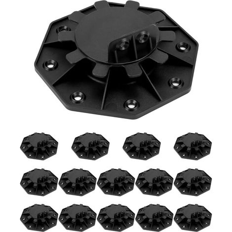QWORK® 15 Pièces Plot terrasse réglables 30-60 mm, Convient aux pour lames de terrasse en bois/WPC/aluminium