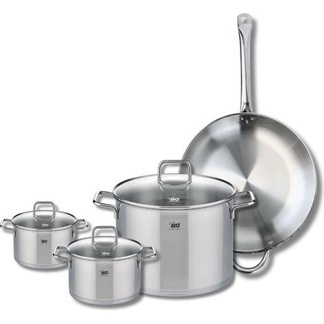 Set de 1 Poêle de cuisson 32 cm et 3 faitouts 14, 16 et 26 cm Elo Profi Citrin (1/5)