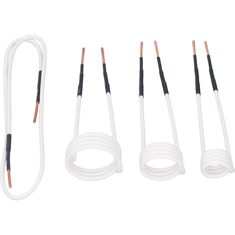 Kit de 4 bobines chauffantes à induction, noyau en laiton de 2,5 mm, bobines à induction haute fréquence de 20, 30, 40 et 750 mm pour le dévissage de boulons et écrous rouillés. (1/5)