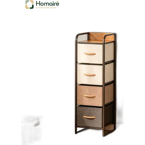 Kommode aus beigem Polyester, beigem Stahl, 31 x 29 x 99 cm HOMAIRE (1/5)