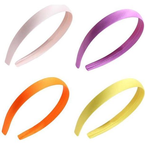 Bandeaux en satin, bandeaux rigides, élastiques antidérapants, larges accessoires pour cheveux DIY pour femmes et filles Étiquette (1/4)