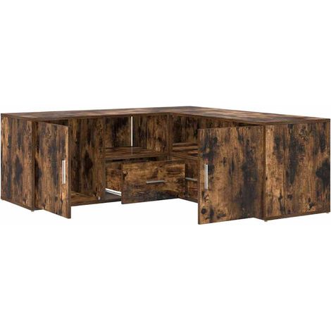 Maison Exclusive - Mobile Angolare Rovere Fumo 200x40x45 cm in Truciolato