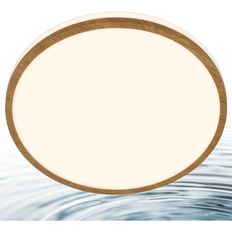 Briloner ACORUS W Plafonnier salle de bain LED, protection contre les éclaboussures, lumière blanche chaude, Ø28 x 7 cm (1/5)