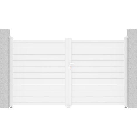 EIGER 3 m H. 180 cm weißes Aluminium-Schwingtor (1/5)