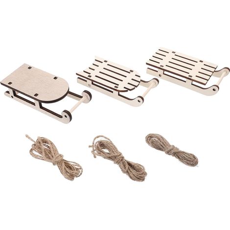 12 Pièces Traîneau Miniature en Bois pour Noël, Décoration Maison (1/5)