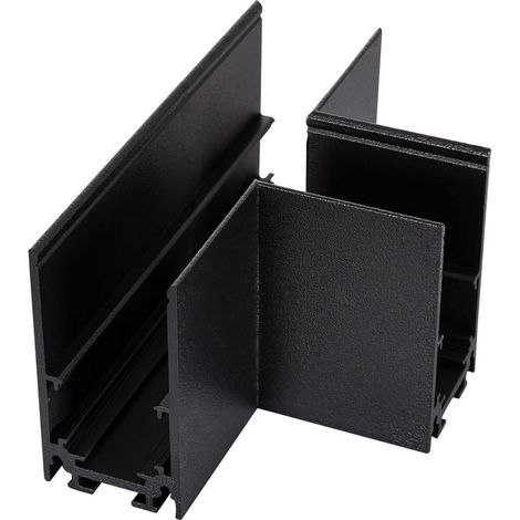 Unión en T Horizontal para Carril Magnético Superficie 20mm Negro