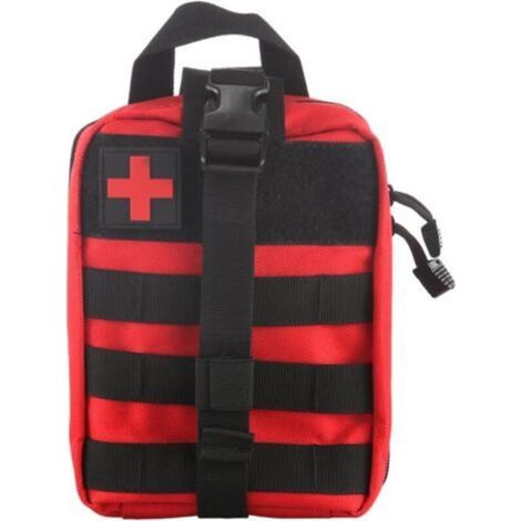 SABIR – Trousse de secours médicale tactique – Pochette imperméable en nylon 800D – Sangles durables – Dimensions 20,5 x 15 x 10 cm – Rouge (1/5)