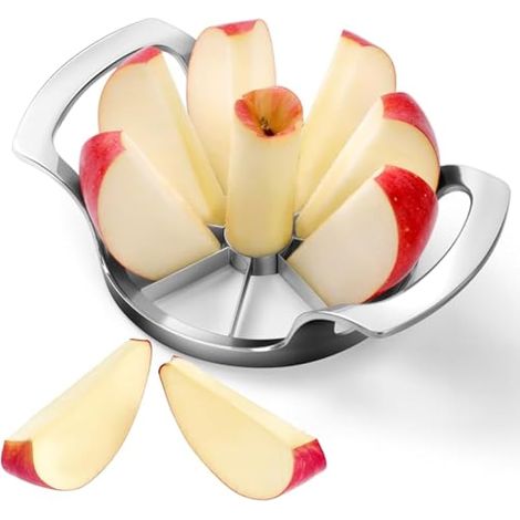 Trancheuse de pommes extra large de 12,9 cm avec 8 lames – Coupe-pomme professionnel robuste – Outil de vide-pomme en acier inoxydable 304 – Trancheuse et vide-pomme tranchante – Facile à (1/5)